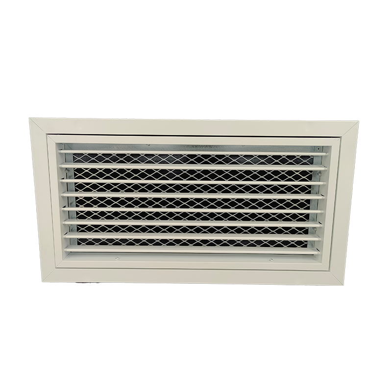 TEP-E-FA-RAL - KADER 2 CM -   ALUMINIUM WANDROOSTER MET VLAK UITLOPEND FRONTRAAM, KLIK TOEZICHTSLUIK EN LUCHTFILTER - RAL KLEUR