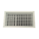 T2P-D-FA-RAL - KADER 1 CM -   ALUMINIUM WANDROOSTER DUBBELE DEFLECTIE MET DEBIETREGELAAR EN LUCHTFILTER - RAL KLEUR