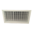 T2P-D-RAL - KADER 1 CM -   ALUMINIUM WANDROOSTER DUBBELE DEFLECTIE MET DEBIETREGELAAR - RAL KLEUR