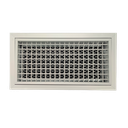 T2P-E-FA - KADER 2 CM -  ALUMINIUM WANDROOSTER DUBBELE DEFLECTIE MET KLIK TOEZICHTSLUIK EN LUCHTFILTER