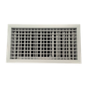 T2P-D - KADER 3 CM -  ALUMINIUM WANDROOSTER DUBBELE DEFLECTIE MET DEBIETREGELAAR