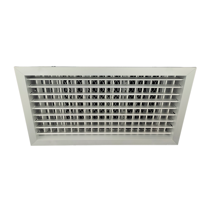 T2P-D-FA - KADER 3 CM -   ALUMINIUM WANDROOSTER DUBBELE DEFLECTIE MET DEBIETREGELAAR EN LUCHTFILTER