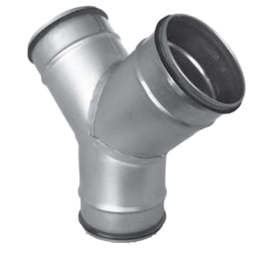 BROEKSTUK 90° MET RUBBER