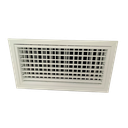 T2P-D-E-RAL - KADER 3 CM -   ALUMINIUM WANDROOSTER DUBBELE DEFLECTIE MET DEBIETREGELAAR EN KLIK TOEZICHTSLUIK - RAL KLEUR