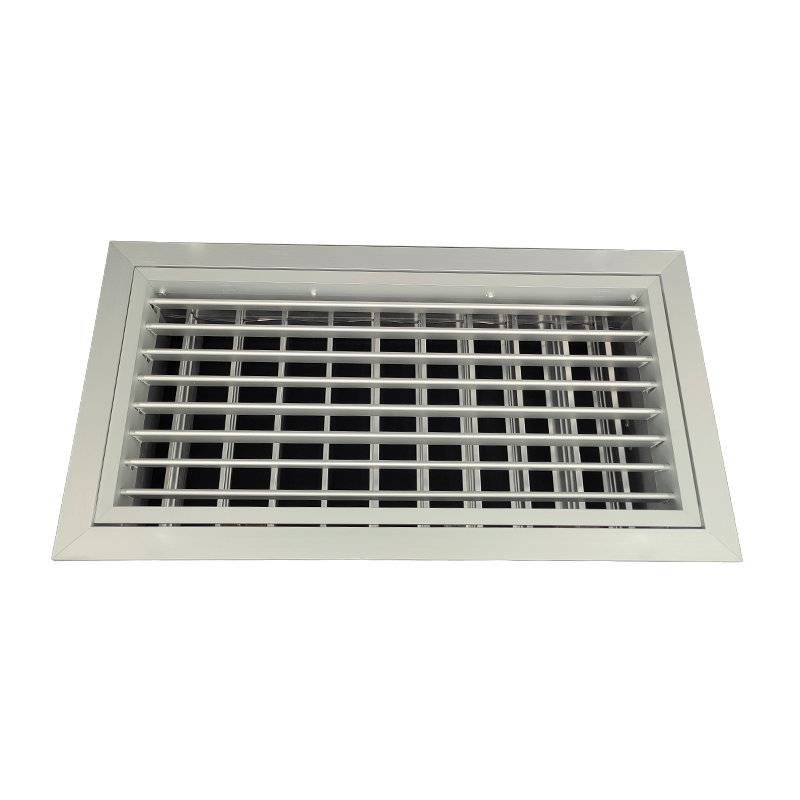 T1P-D-E-FA-RAL - KADER 2 CM -  ALUMINIUM WANDROOSTER ENKELE DEFLECTIE MET DEBIETREGELAAR, KLIK TOEZICHTSLUIK EN LUCHTFILTER - RAL KLEUR